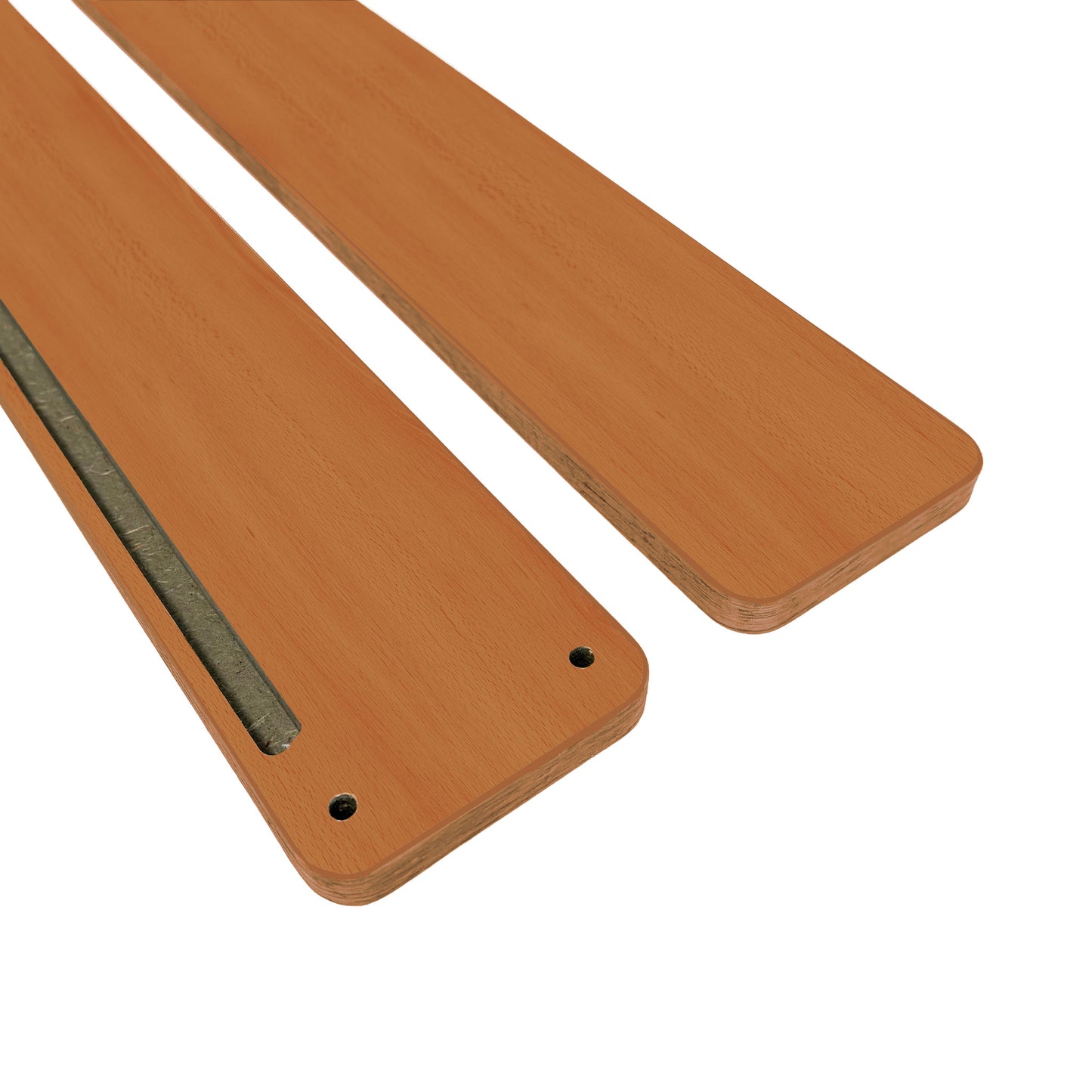 Wand-Sockelleiste mit Stellstufenabdeckung, 2 in 1 mit ABS Kante, Buche