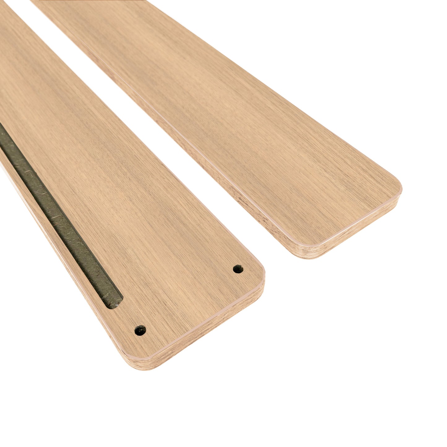 Wand-Sockelleiste mit Stellstufenabdeckung, 2 in 1 mit ABS Kante, Eiche Natur