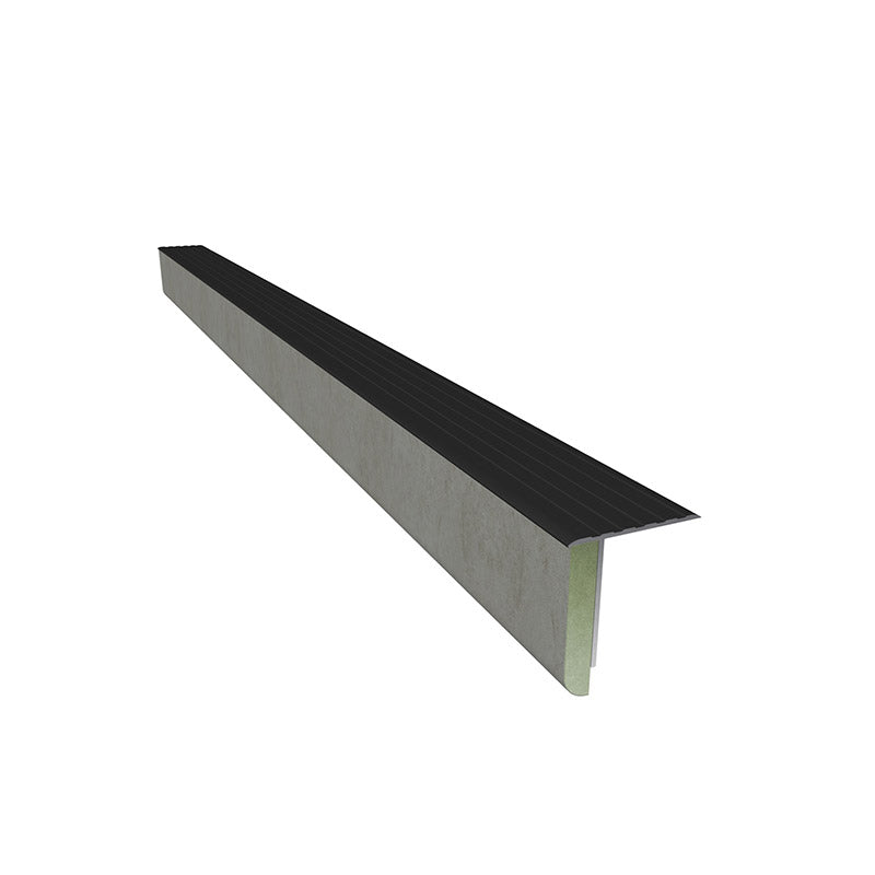 Stopień końcowy Beton szary z profilem aluminiowym