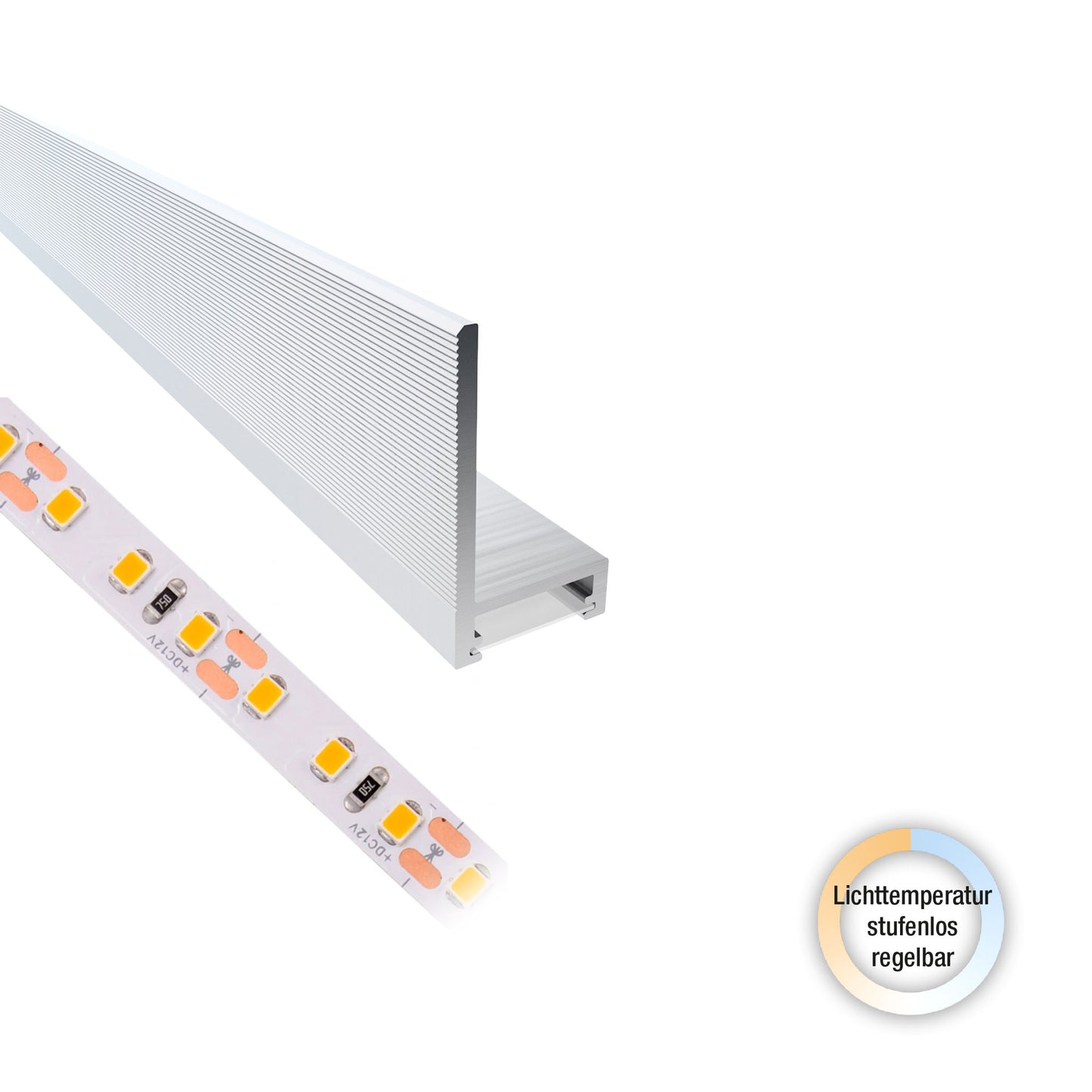Aluminiumprofil L mit LED-Streifen 30 / 60 cm