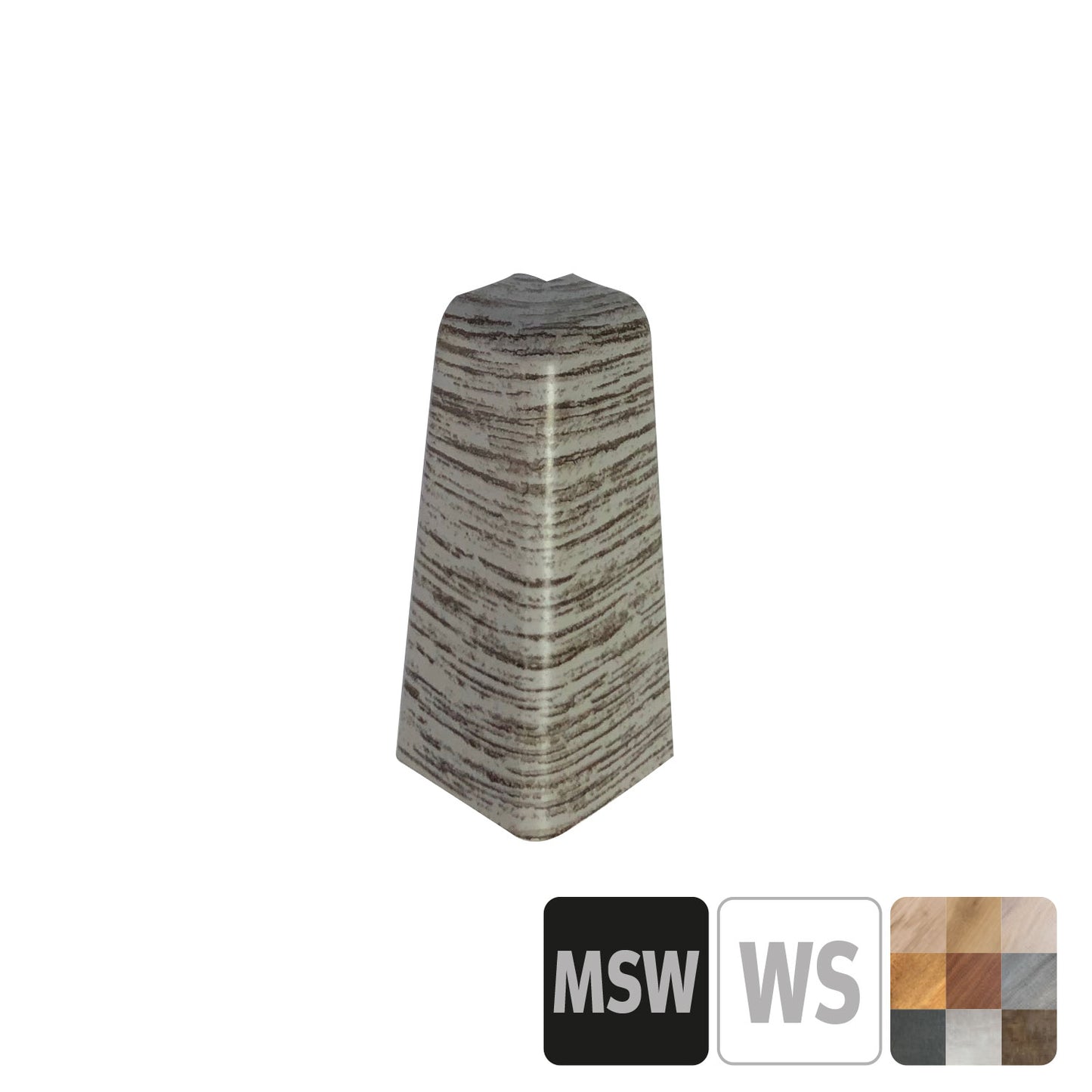 Narożnik zewnętrzny do listew przypodłogowych 58 mm, wszystkie dekory